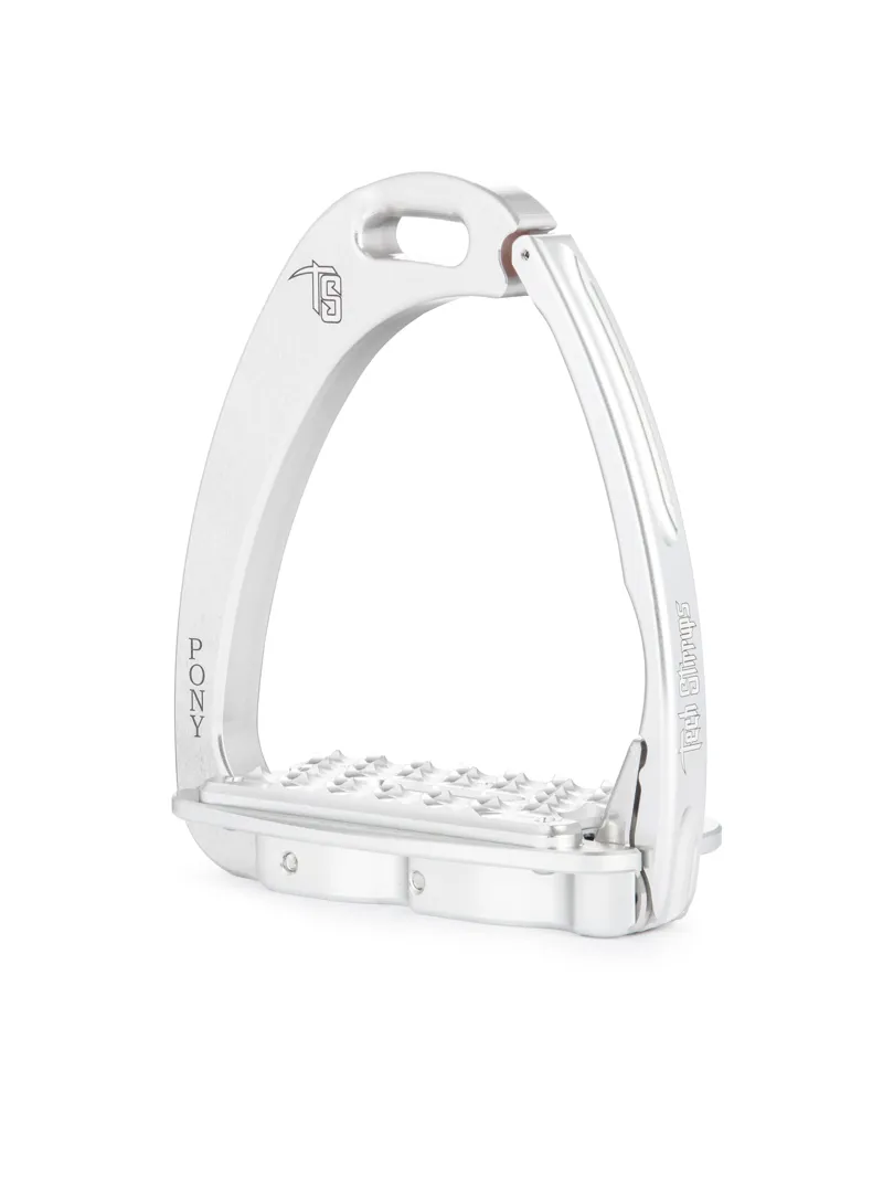 Tech Venice Medium Sloped Safety Stirrups-Silver/Silver